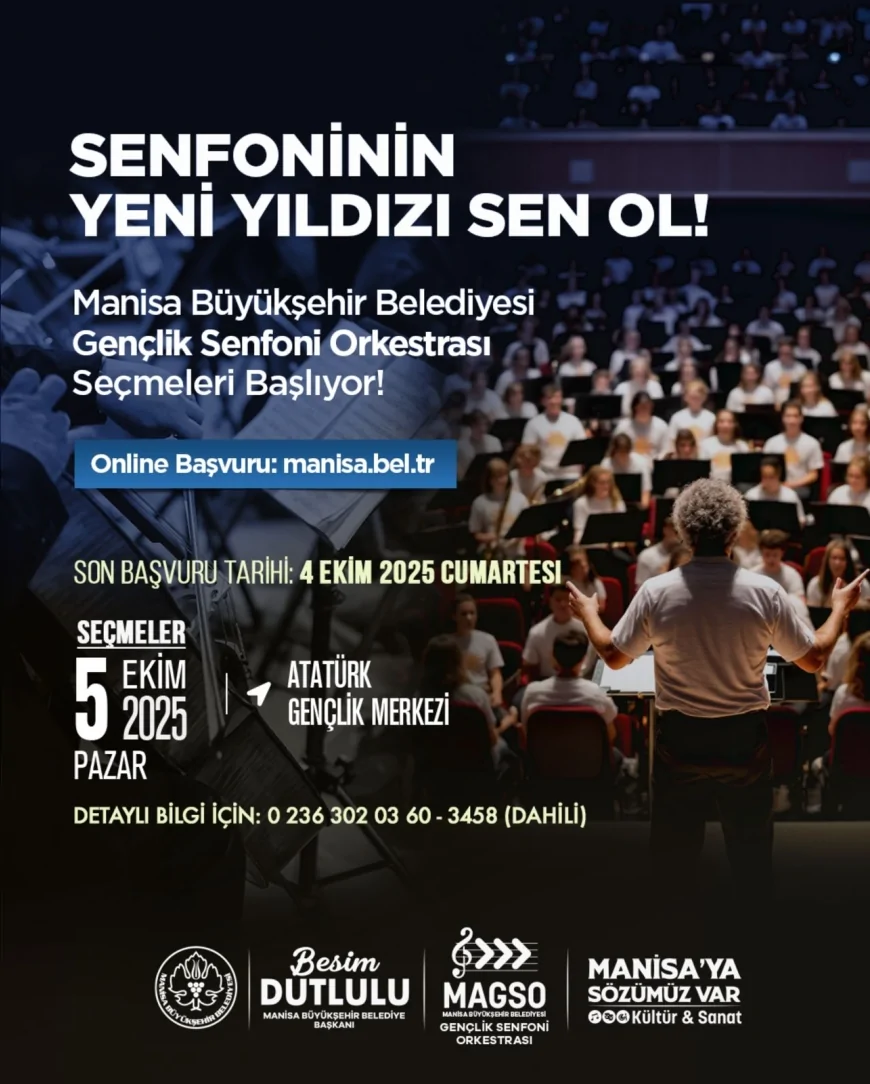 Manisa’da genç yetenekler için fırsat: Gençlik Senfoni Orkestrası seçmeleri 5 Ekim’de yapılacak