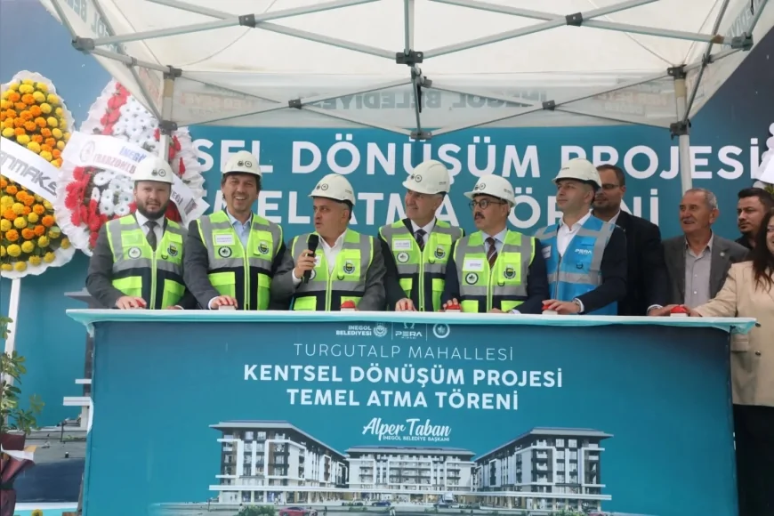 İnegöl’de Turgutalp Mahallesi Kentsel Dönüşüm Projesinin birinci etabının temeli törenle atıldı