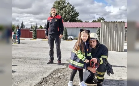 Çorum’da minik öğrenciler İtfaiye Haftası etkinliğinde itfaiyecilerle buluştu