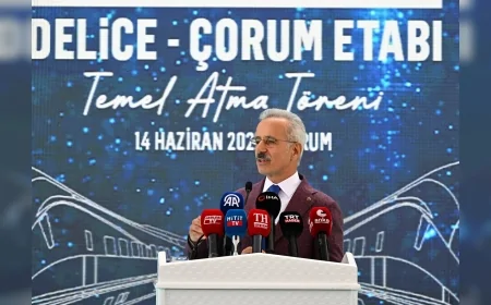 Ulaştırma Bakanı Abdulkadir Uraloğlu: "Delice-Çorum hızlı tren etabında kazı çalışmalarında yüzde 30 ilerleme sağladık"
