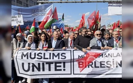 Ankara’da yüzbinler Gazze için buluştu: Kızılay Meydanı’nda büyük dayanışma mitingi