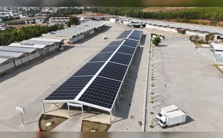 Muğla Büyükşehir Belediyesi Fethiye Karaçulha Hali’ne kurduğu güneş santraliyle yılda 1 milyon 250 bin kWh enerji üretecek