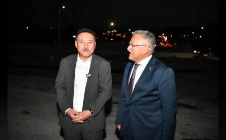 Başkan Büyükkılıç’tan Vali Çiçek’e Akşam Sürprizi: 85 Günde Tamamlanan Kavşakta Ortak İnceleme