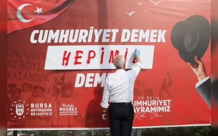 Bursa Büyükşehir Belediyesi’nden Cumhuriyet’in 102. Yılına Özel Kampanya: “Cumhuriyet Demek, Hepimiz Demek”