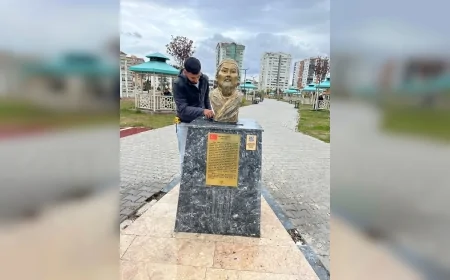 Mamak’ta Abay Kunanbayev Büstü Yeniden Yerine Konuldu: Restorasyon Tamamlandı