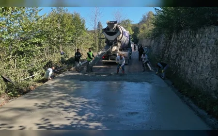 Gölköy’de Eski Mesudiye Yolu Yenileniyor: 10 Kilometrelik Grup Yolu Betona Kavuşuyor