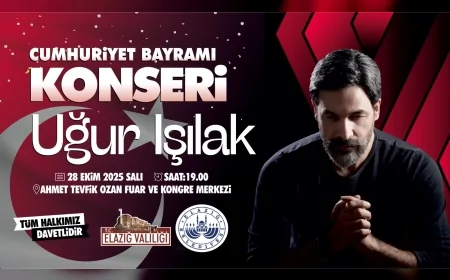 Elazığ’da Cumhuriyet’in 102. Yılı Uğur Işılak Konseriyle Kutlanacak