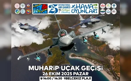 Türk Hava Kuvvetleri’nden Muharip Uçak Gösterisi: Fethiye Semalarında Nefes Kesecek Gösteri Pazar Günü İzlenebilecek