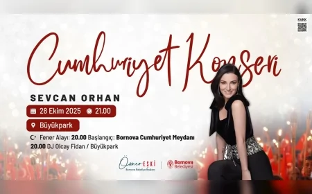 Bornova’da Cumhuriyet Bayramı Kutlaması Büyükpark’ta: Sevcan Orhan Sahne Alacak