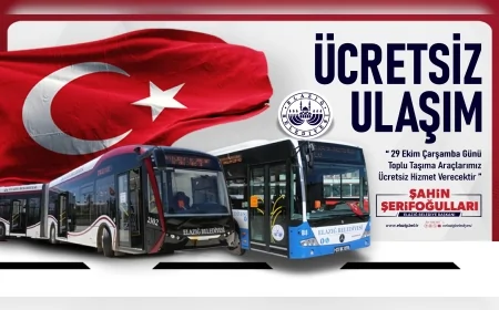 Elazığ’da 29 Ekim Cumhuriyet Bayramı’nda Belediye Otobüsleri Ücretsiz Hizmet Verecek