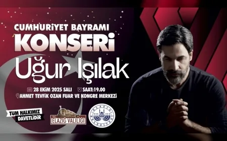 Cumhuriyet Bayramı Coşkusu Elazığ’da Uğur Işılak Konseriyle Taçlanacak