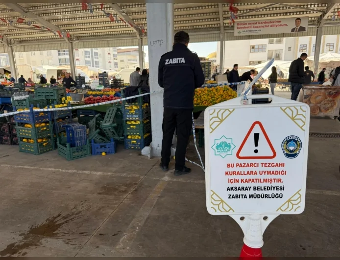 Aksaray’da Semt Pazarlarında Denetim: Kurallara Uymayan Tezgâhlar Zabıta Tarafından Kapatıldı