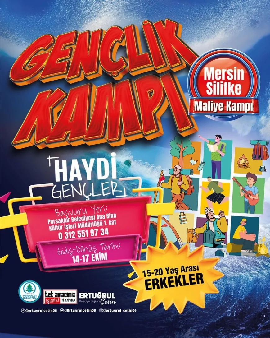 Pursaklar Belediyesi gençleri Mersin Silifke’de düzenlenecek gençlik kampına gönderiyor