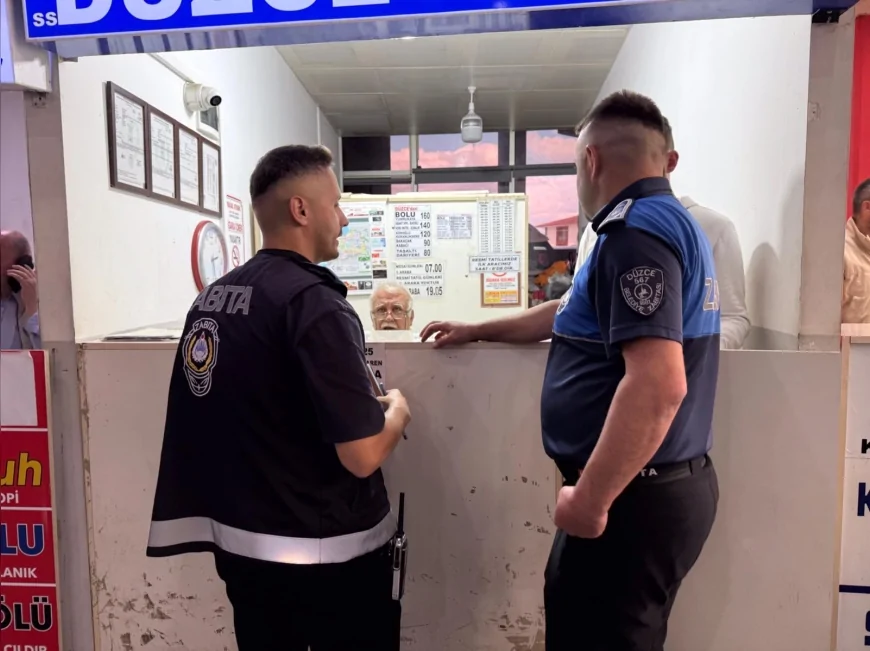 Düzce Şehirlerarası Otobüs Terminalinde ortak denetim yapıldı, firmalara kurallar konusunda uyarı verildi