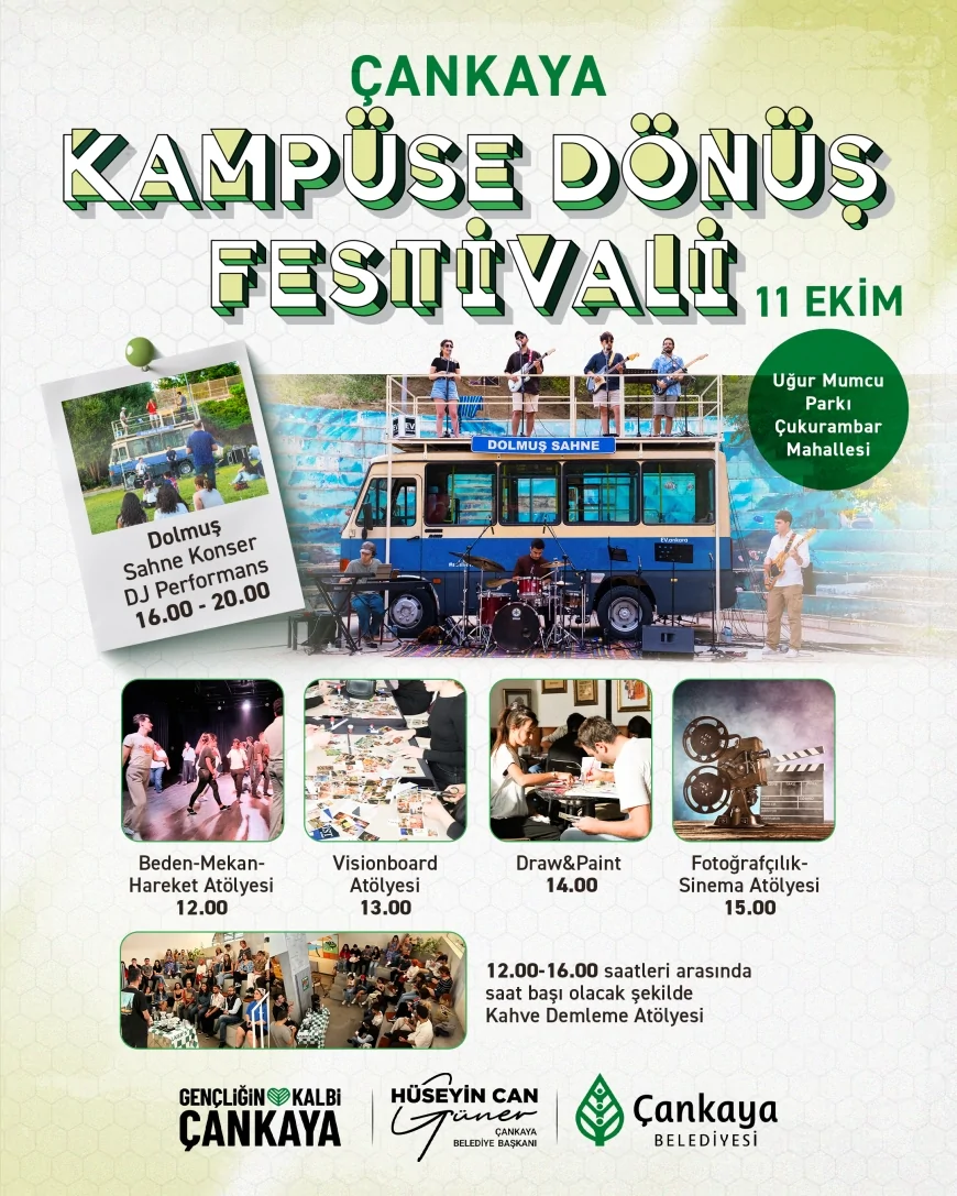 Çankaya’da Gençler İçin Ücretsiz “Kampüse Dönüş Festivali” 11 Ekim’de Başlıyor