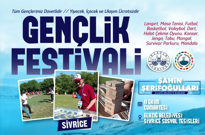Elazığ Belediyesi Gençlik Meclisi Sivrice’de Ücretsiz Gençlik Festivali Düzenliyor