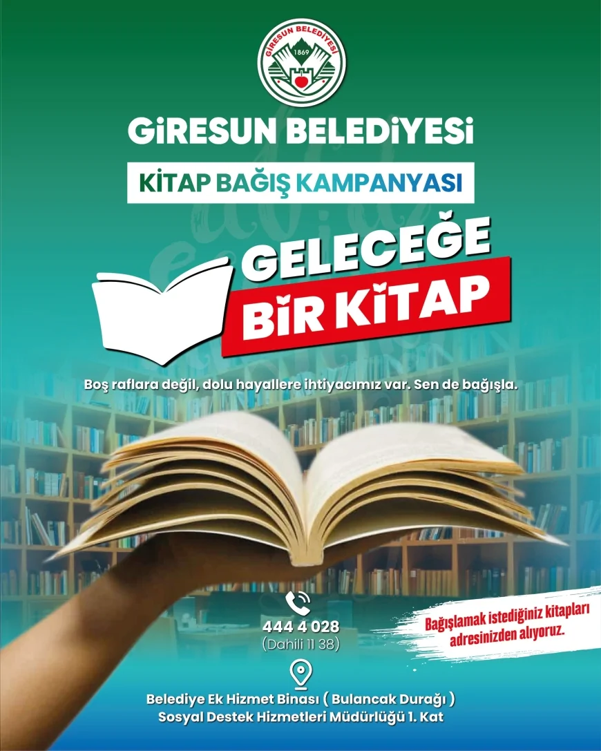 Giresun Belediyesi’nden anlamlı kampanya: “Kitabını paylaş, geleceğe ışık ol”