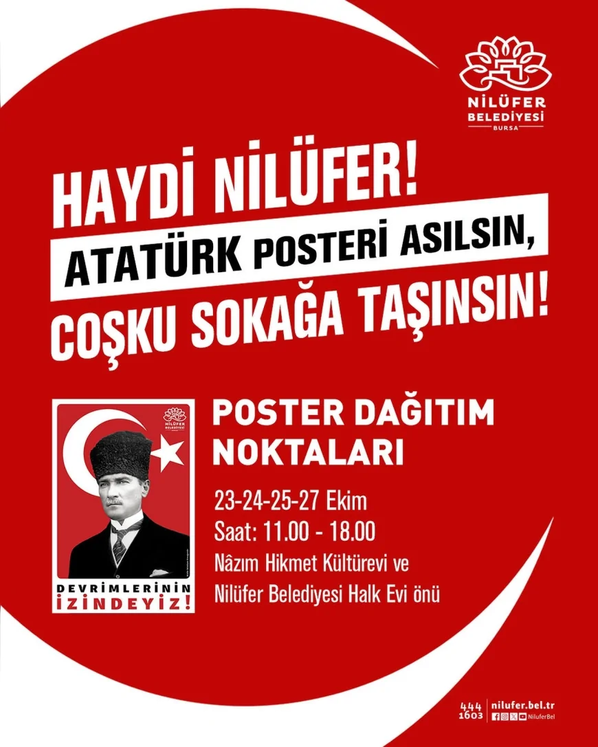 Nilüfer Belediyesi’nden Cumhuriyet’in 102. Yılına Özel Etkinlik Haftası: “Cumhuriyet Işığı Yine Nilüfer’den Yükselecek”