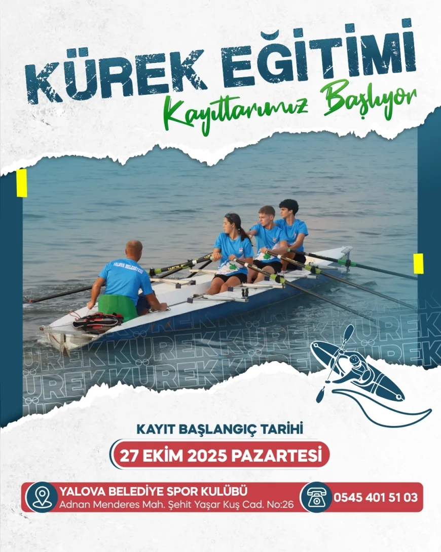 Yalova’da Kürek Eğitimi Başlıyor: Gençler Su Sporlarıyla Tanışacak