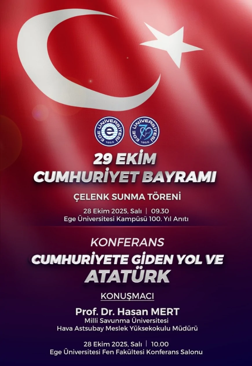 Ege Üniversitesi, 29 Ekim Cumhuriyet Bayramı’nı “Cumhuriyet ve Atatürk Günleri” Programıyla Kutlayacak