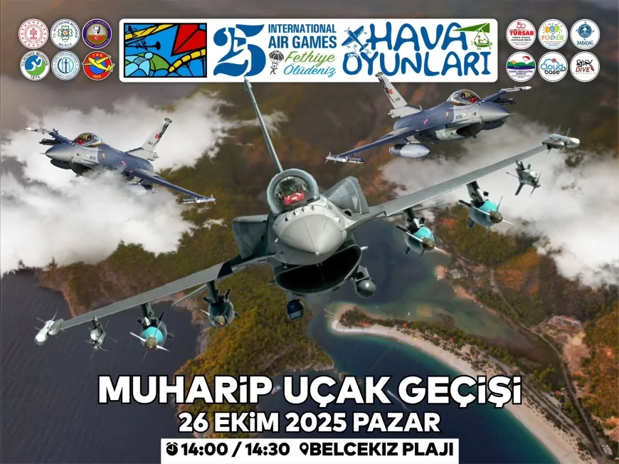Türk Hava Kuvvetleri’nden Muharip Uçak Gösterisi: Fethiye Semalarında Nefes Kesecek Gösteri Pazar Günü İzlenebilecek