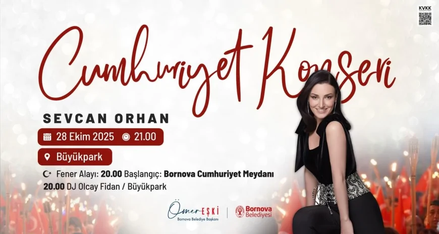 Bornova’da Cumhuriyet Bayramı Kutlaması Büyükpark’ta: Sevcan Orhan Sahne Alacak