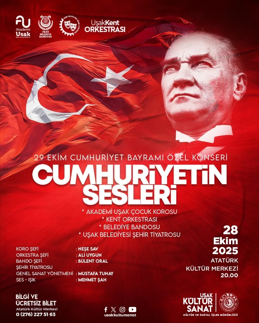 Uşak Belediyesi’nden 29 Ekim’e Özel Program: Cumhuriyet Coşkusu Kentin Dört Bir Yanında Yaşanacak