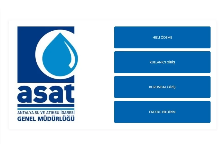 ASAT, Tüm Su İşlemlerini Dijital Ortama Taşıdı: Artık Şubeye Gitmeden Online Hizmet Dönemi Başladı