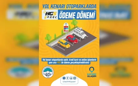 Kayseri Büyükşehir Belediyesi Yol Kenarı Otoparklarda HGS ile Ödeme Dönemini Başlattı