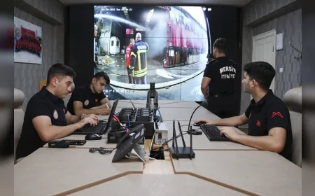 Mersin Büyükşehir Belediyesi AKOM, “Uzaktan İzleme Sistemi” ile İtfaiye Müdahalelerinde Anlık Takip ve Denetim Sağlıyor