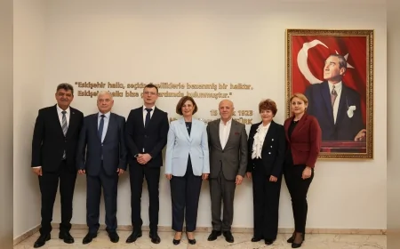 Bulgaristan Stara Zagora Heyetinden Eskişehir Büyükşehir Belediye Başkanı Ayşe Ünlüce’ye Dostluk ve İş Birliği Ziyareti