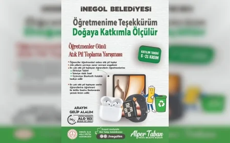 İnegöl Belediyesi 24 Kasım Öğretmenler Günü’nde: “Öğretmenime Teşekkürüm, Doğaya Katkımla Ölçülür” Kampanyası Başladı