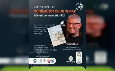 Yazar Yekta Kopan Efes Tarlası Yaşam Köyü’nde “Günümüzde Okur Olmak” Söyleşisiyle Okurlarıyla Buluşacak