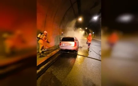 Konak Tünelleri’nde Araç Yangınına İzmir İtfaiyesinden Dakikalar İçinde Müdahale