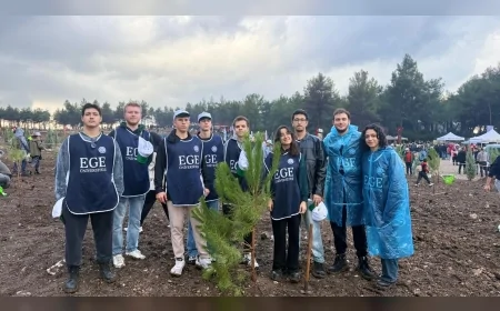 Ege Üniversitesi Milli Ağaçlandırma Gününde “Yeşil Vatan Seferberliği” Kapsamında Fidan Dikim Etkinliğine Katıldı
