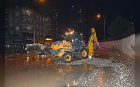 MESKİ Ekipleri Tarsus Kırklarsırtı’nda Dere Taşkınına Anında Müdahale Ederek Yolu Yeniden Trafiğe Açtı
