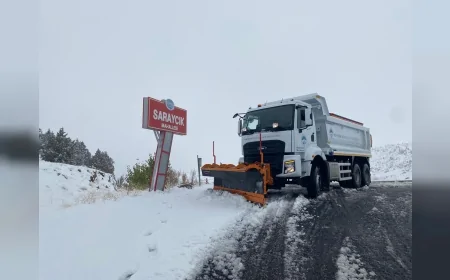 Kayseri’nin Yüksek Kesimlerinde Mevsimin İlk Karı Etkili Oldu; Büyükşehir 79 Araç ve 160 Personelle 7/24 Karla Mücadeleye Başladı
