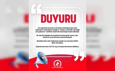 Düzce Belediyesi Adı Kullanılarak Yapılan Kalorifer Temizliği Aramaları İçin Dolandırıcılık Uyarısı Yapıldı