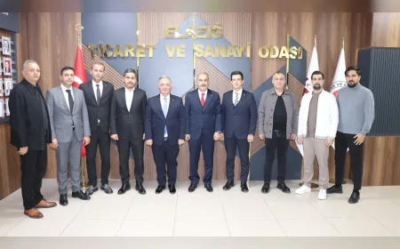 Osmaniye Ticaret ve Sanayi Odası Heyetinin Elazığ TSO Başkanı İdris Alan ile Görüşmesinde Ticari İş Birliği İçin Yeni Adımlar Değerlendirildi