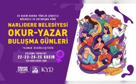 NARLIDERE’DE OKUR YAZAR BULUŞMA GÜNLERİ 22 KASIMDA BAŞLIYOR KADINA YÖNELİK ŞİDDETE DİKKAT ÇEKEN PROGRAM DÖRT GÜN SÜRECEK