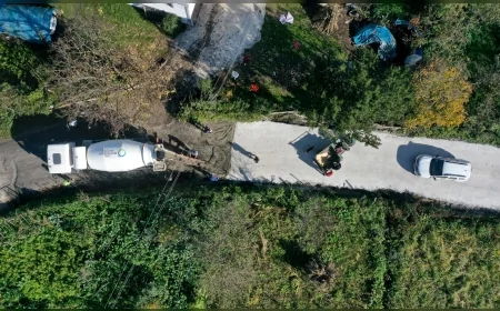 Ünye’de Yavi ile İnkur Arasındaki Kırsal Bağlantı Yolunda Beton Kaplama Çalışması Hızlandırıldı