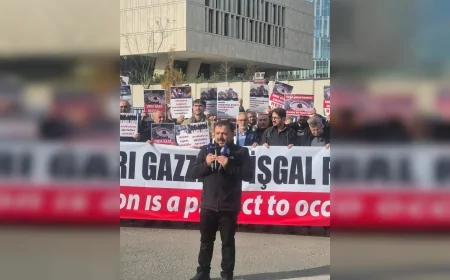Ankara Filistin Dayanışma Platformu ABD Büyükelçiliği Önünde BMGK’nın Gazze Kararını “Diplomatik İşgal Projesi” Olarak Nitelendirerek Arabulucu Devletlere Sorumluluk Çağrısı Yaptı