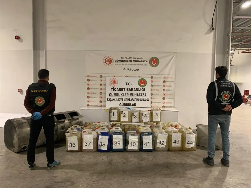 Ticaret Bakanlığı Gümrükler Muhafaza Ekipleri Gürbulak’ta 2 Milyar 612 Milyon TL Değerinde 721 Kilogram Sıvı Metamfetamin Ele Geçirdi