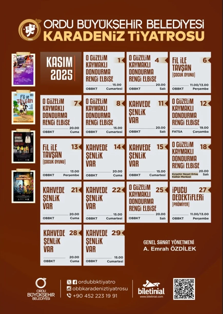 Ordu Büyükşehir Belediyesi Karadeniz Tiyatrosu 61. Yılında Kasım Ayı Boyunca Ordu, Fatsa ve Kırşehir’de Perdelerini Açıyor