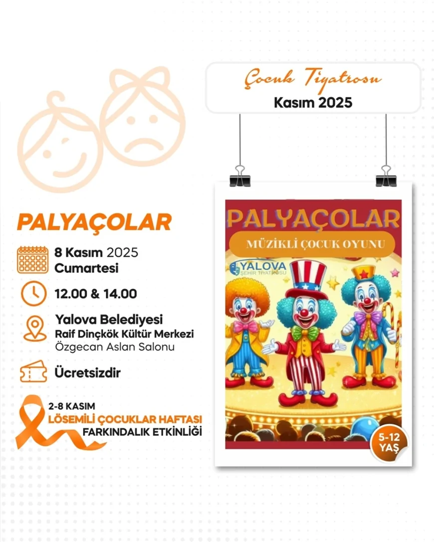 Yalova Belediyesi’nden Çocuklara Sanat, Eğlence ve Sihir Dolu Kasım Etkinlikleri