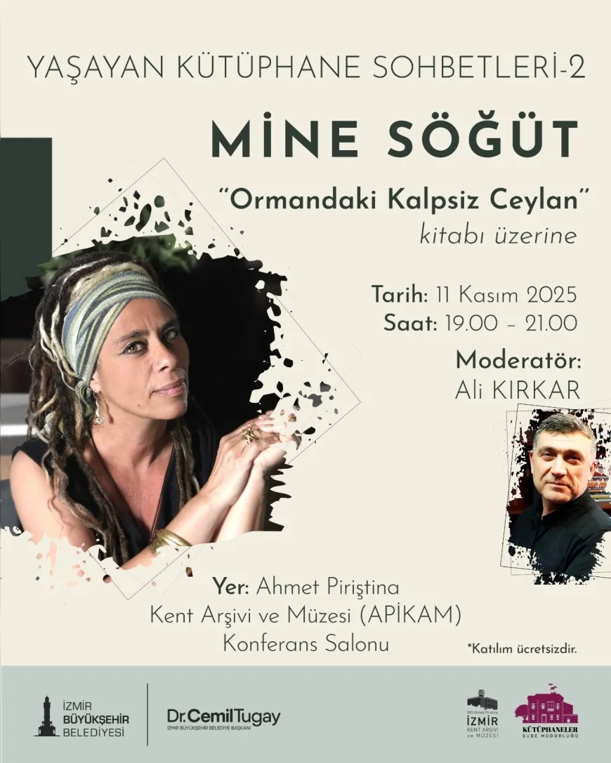 Yazar Mine Söğüt, “Yaşayan Kütüphane Sohbetleri”nin Konuğu Olarak İzmirlilerle Buluşacak