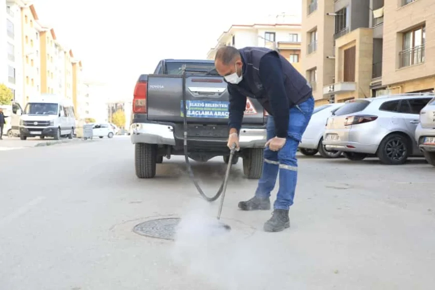Elazığ Belediyesi, Kış Döneminde de Kent Genelinde Haşereyle Mücadele Çalışmalarına Devam Ediyor