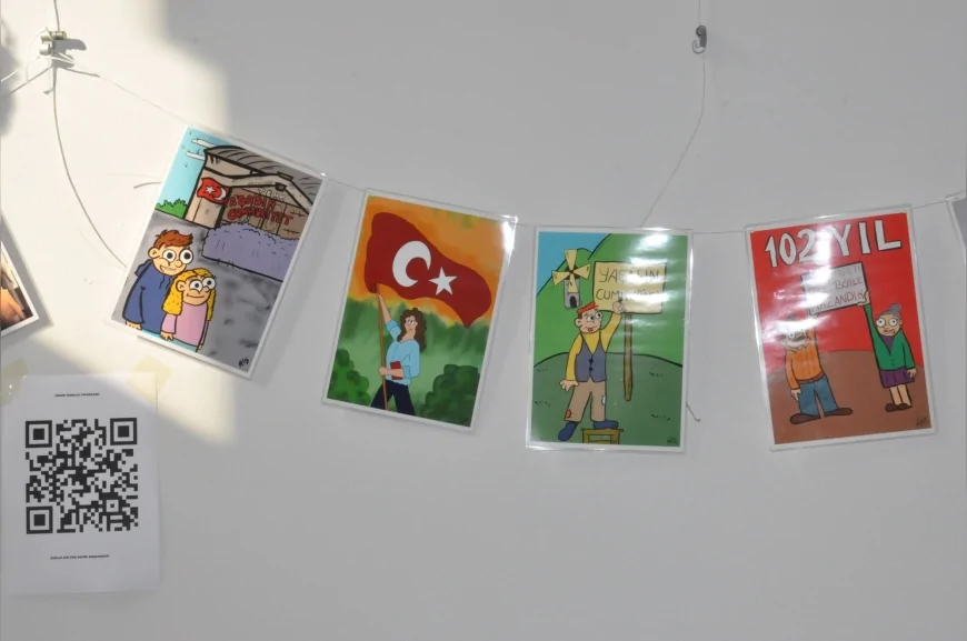 Ege Üniversitesinde Öğrencilerin Kaleminden “Cumhuriyet ve Atatürk Karikatür Sergisi” Büyük İlgi Gördü