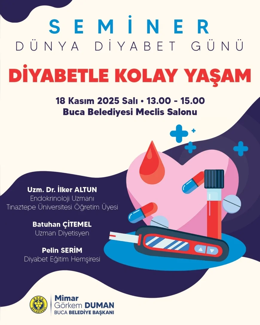 Buca Belediyesi 18 Kasım’da Diyabetle Kolay Yaşam Semineri Düzenleyerek Halkı Bilinçlendirmeye Hazırlanıyor