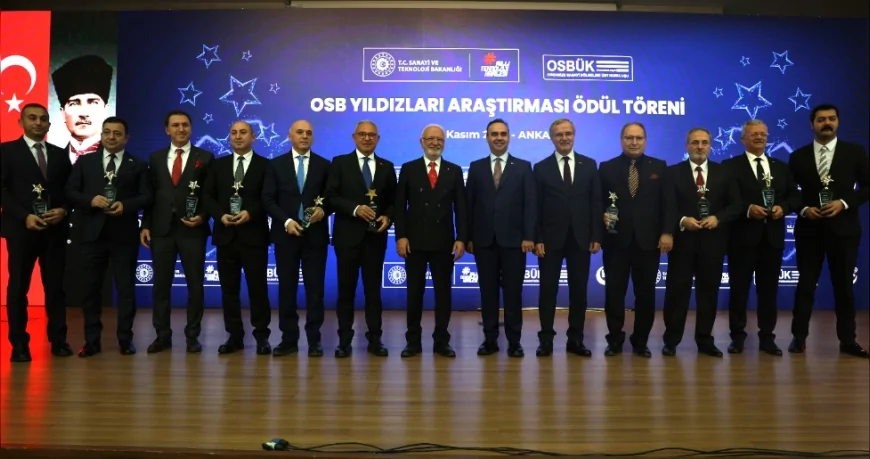 İzmir Atatürk OSB Ankara’daki OSB Yıldızları Araştırması’nda “En Çok Katkı Veren OSB” Kategorisinde Türkiye Dördüncüsü Olarak Ödül Aldı